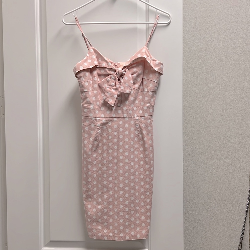 Pink Lily - Pink & White Polka Dot Mini Dress